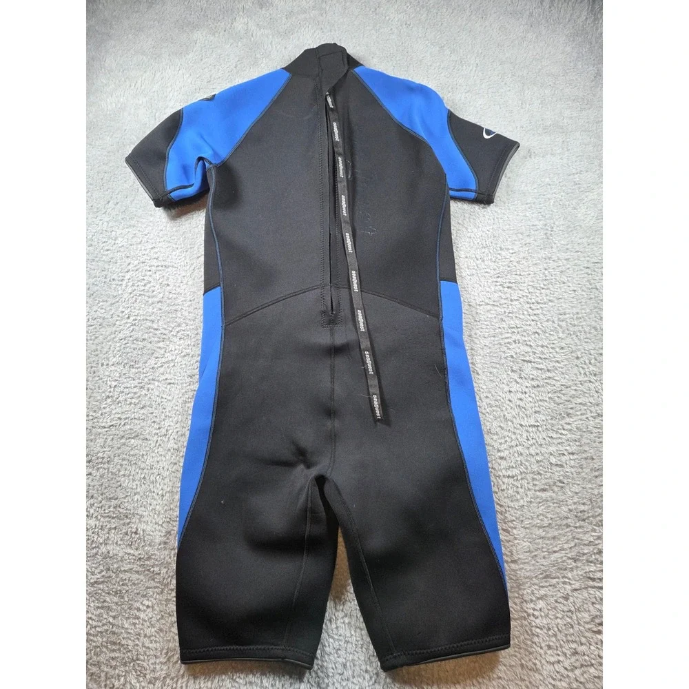 SeaQuest 2mm Shorty Wetsuit‎ Mens Blue Black Neoprene Short Sleeve Surf Dive